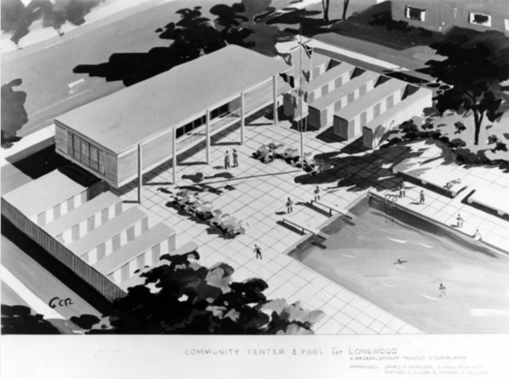 Plan for Longwood Community Center and Pool, 1957