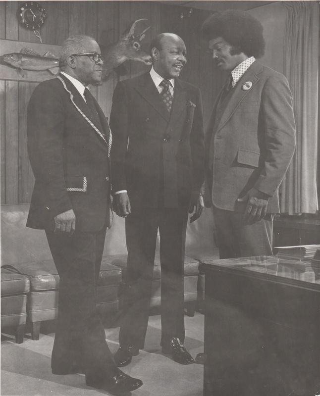 Rev. Waller with Louis Stokes and Jesse Jackson, 1975