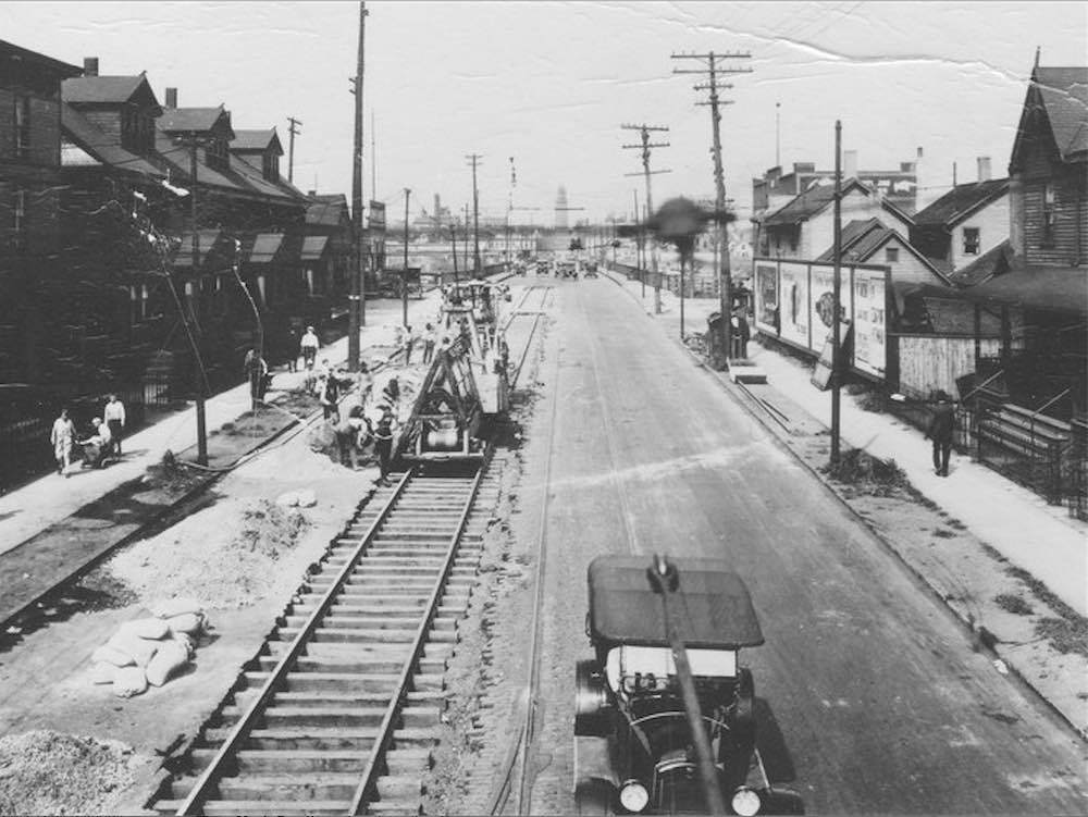 Construction on Abbey Avenue, ca. 1920