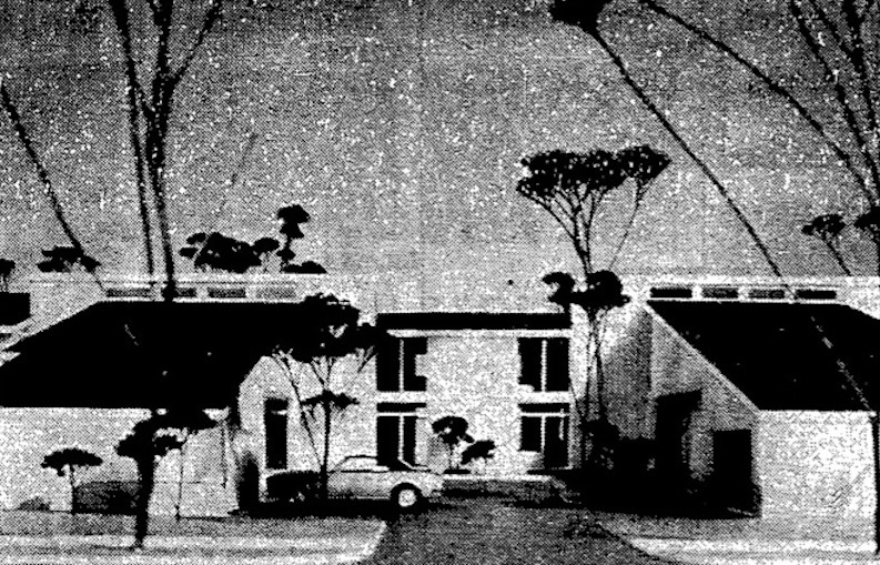 Architectural Sketch of Sutton Place Townhouses, 1970