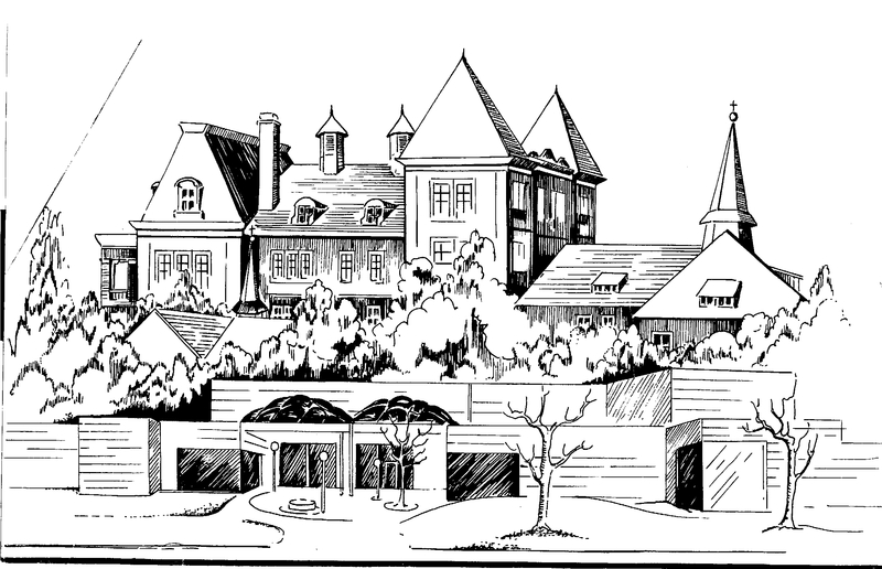 Sketch of Villa Angela Academy