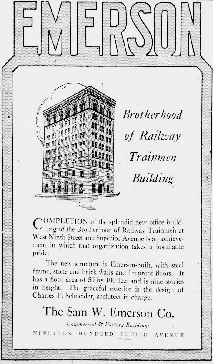 Advertising the new Trainmen Building